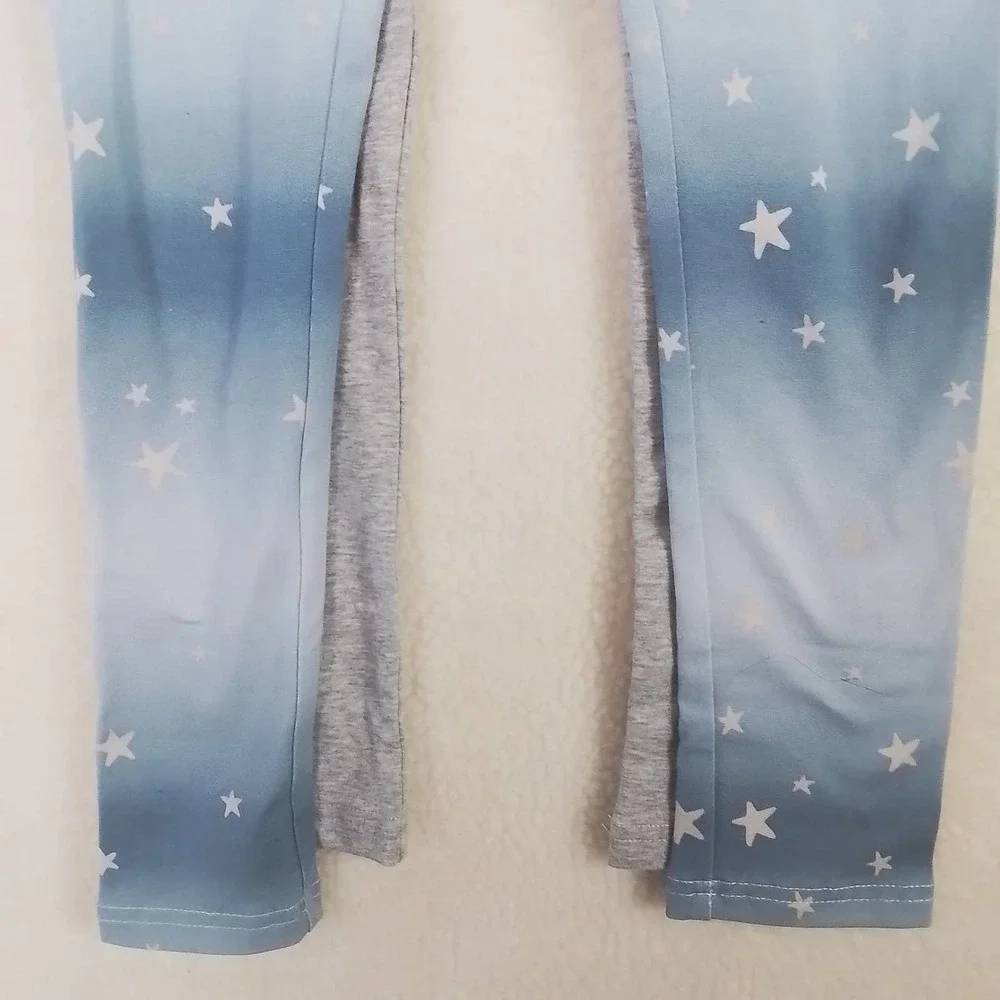 Carter's Kid Set of 2 Leggings Girl's Size 10, Blue w Stars, Grey w Racer Stripe